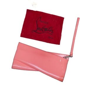 Christian Louboutin Pink Patent Leather Bow-Shaped Clutch Bag‎